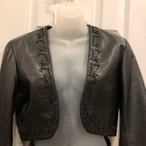 LEATHER BOLERO JACKET